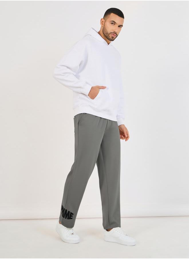 Styli Relaxed Fit Open Hem Embroidered Joggers  - Image 2