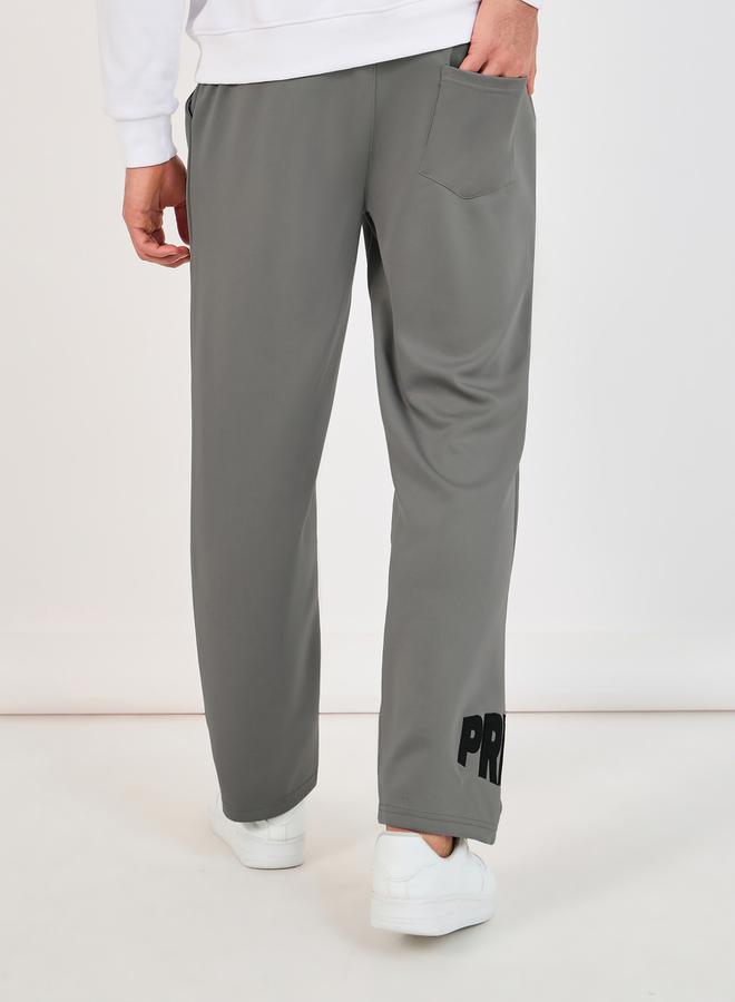 Relaxed Fit Open Hem Embroidered Joggers