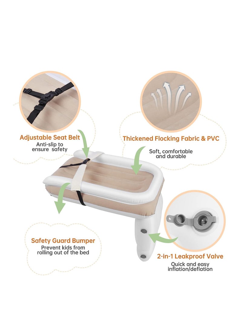spa luxetique Inflatable Airplane Bed for Kids,Baby Travel Plane Bed with Hand Pump,AUTOYSUR Kids Bed Fits Most Airplane Seats, Car Seat for Convenient Toddler Travel, Seat Belt and Carry Bag - Image 4