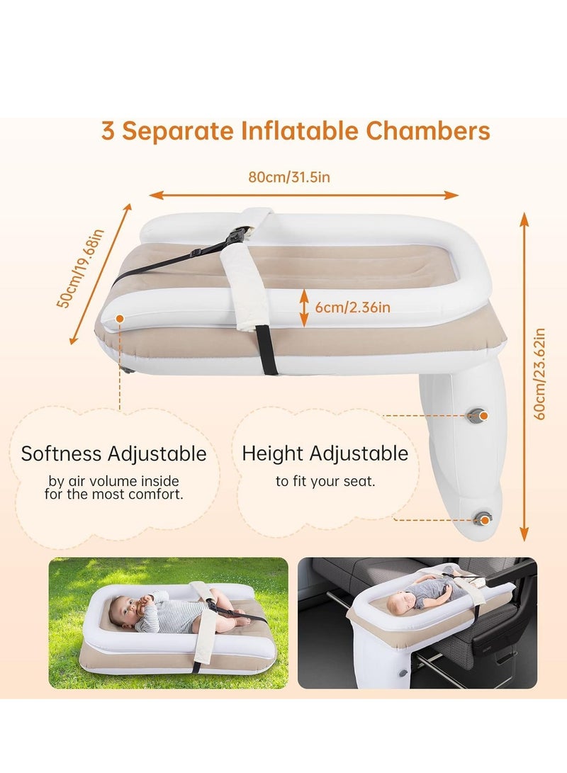 spa luxetique Inflatable Airplane Bed for Kids,Baby Travel Plane Bed with Hand Pump,AUTOYSUR Kids Bed Fits Most Airplane Seats, Car Seat for Convenient Toddler Travel, Seat Belt and Carry Bag - Image 2