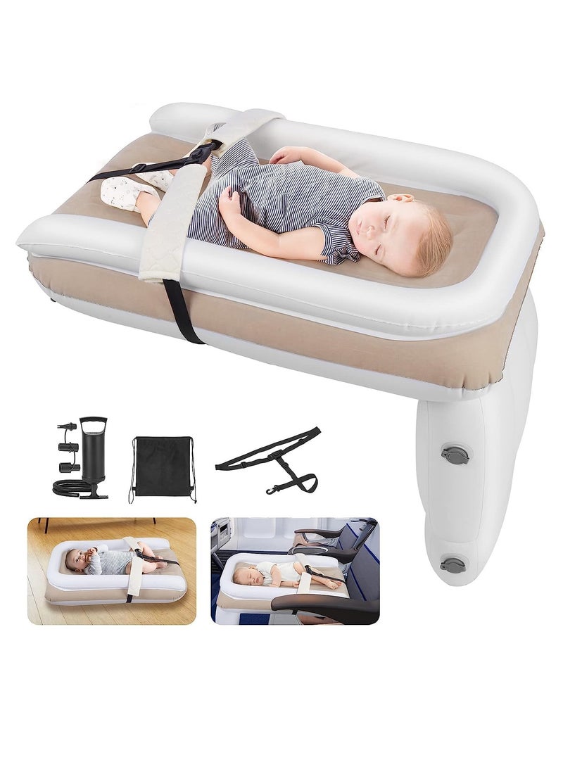 spa luxetique Inflatable Airplane Bed for Kids,Baby Travel Plane Bed with Hand Pump,AUTOYSUR Kids Bed Fits Most Airplane Seats, Car Seat for Convenient Toddler Travel, Seat Belt and Carry Bag - Image 1