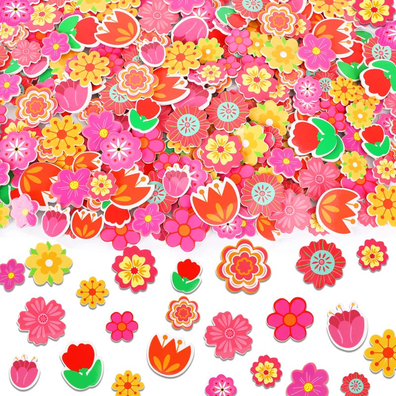 JULBEAR Flower Foam Sticker 300Pcs Bulk Spring SelfAdhesive Foam Stickers Colorful Mixed Stickers for Kids Party DIY Crafts Favor Decorations Supplies - Image 2