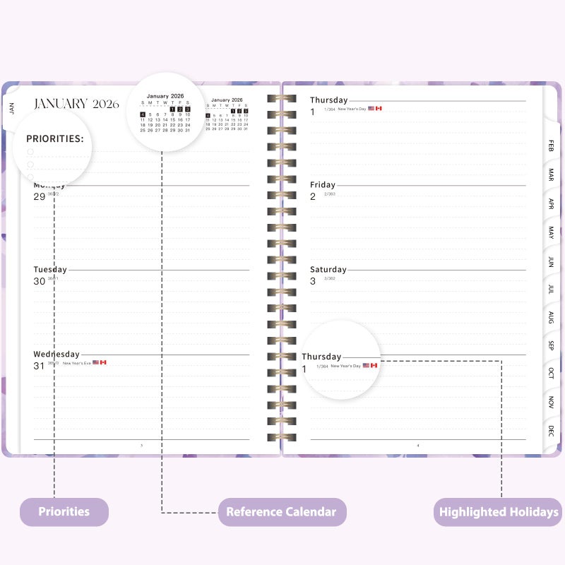 VALOME 2026 Planner, Weekly and Monthly Calendar Academic Planner, Jan 2026 - Dec 2026, Planning Agenda Book for Desk Accessories and School Supplies - A5 (6.3'' x 8.5'') - Image 3
