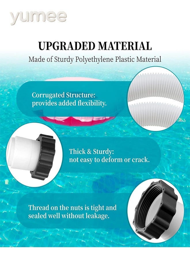 yumee Replacement Pool Hose 150cm/59 Inch, 3.8cm/1.5 Inch Diameter Compatible with Intex & Coleman Above Ground Pools Ideal for Pump Filter & Shower Use - Image 3