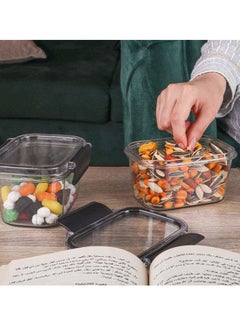 Phoenix Acrylic Refrigerator Food Container,Food box Set of 3 Pieces with Airtight Lock - Clear Silicone Sides 3 * 400ml White  - Image 3