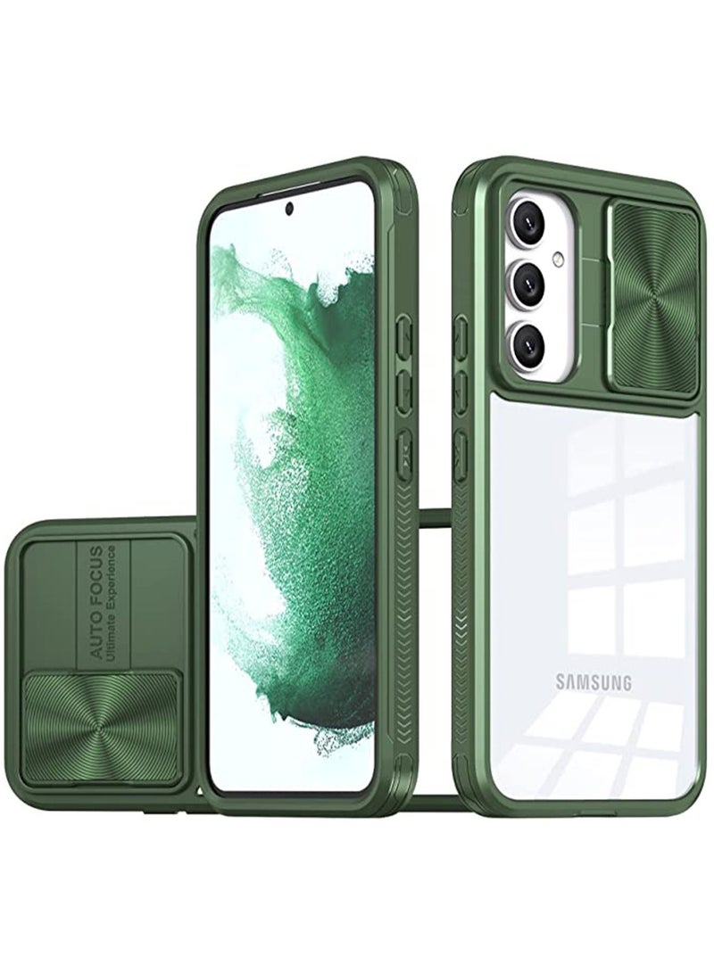 Samsung Galaxy A54 5G Case with Camera Cover,TPU Protective Hard Back&Soft Bumper, Shockproof Upgraded,Full Body Clear Phone Cover for Galaxy A54 5G (Galaxy A54,Green) - Image 1