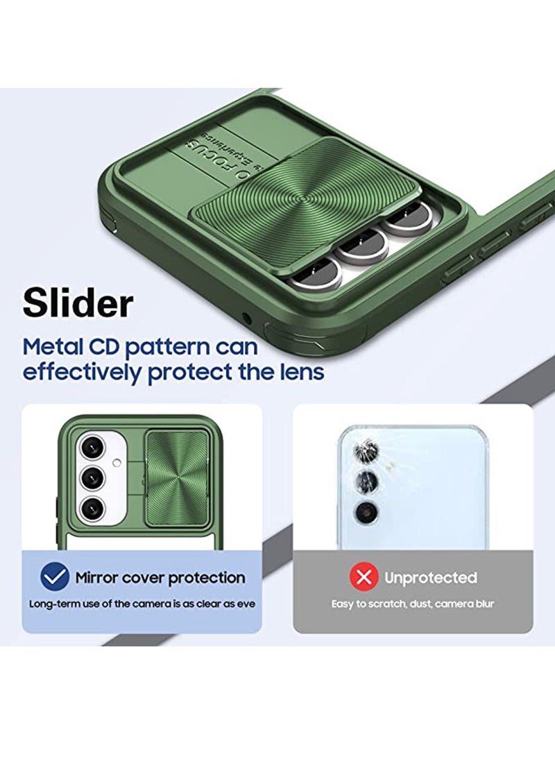 Samsung Galaxy A54 5G Case with Camera Cover,TPU Protective Hard Back&Soft Bumper, Shockproof Upgraded,Full Body Clear Phone Cover for Galaxy A54 5G (Galaxy A54,Green) - Image 3