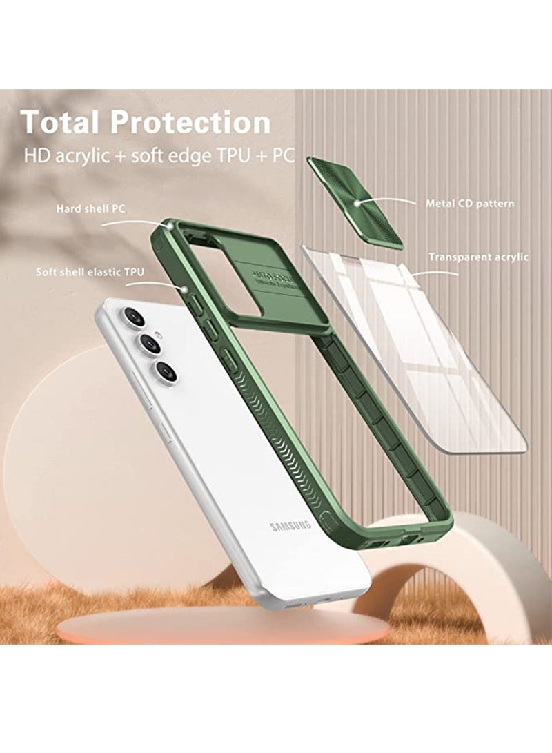 Samsung Galaxy A54 5G Case with Camera Cover,TPU Protective Hard Back&Soft Bumper, Shockproof Upgraded,Full Body Clear Phone Cover for Galaxy A54 5G (Galaxy A54,Green) - Image 4