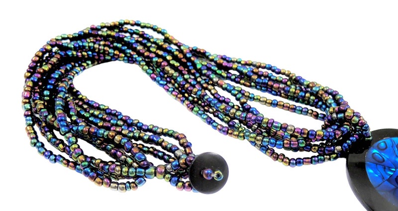 Swimmi Handcrafted Spiral Wave Paua Abalone Necklace, Natural Paua Abalone Necklaces for Women Men, Handmade Rainbow Beads Cords Seashell Necklace Jewelry CA430/CA488 - Image 4
