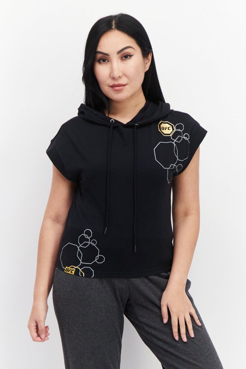 Ufc Women Sportswear Fit Brand Logo Training Hoodies, Black - Image 1