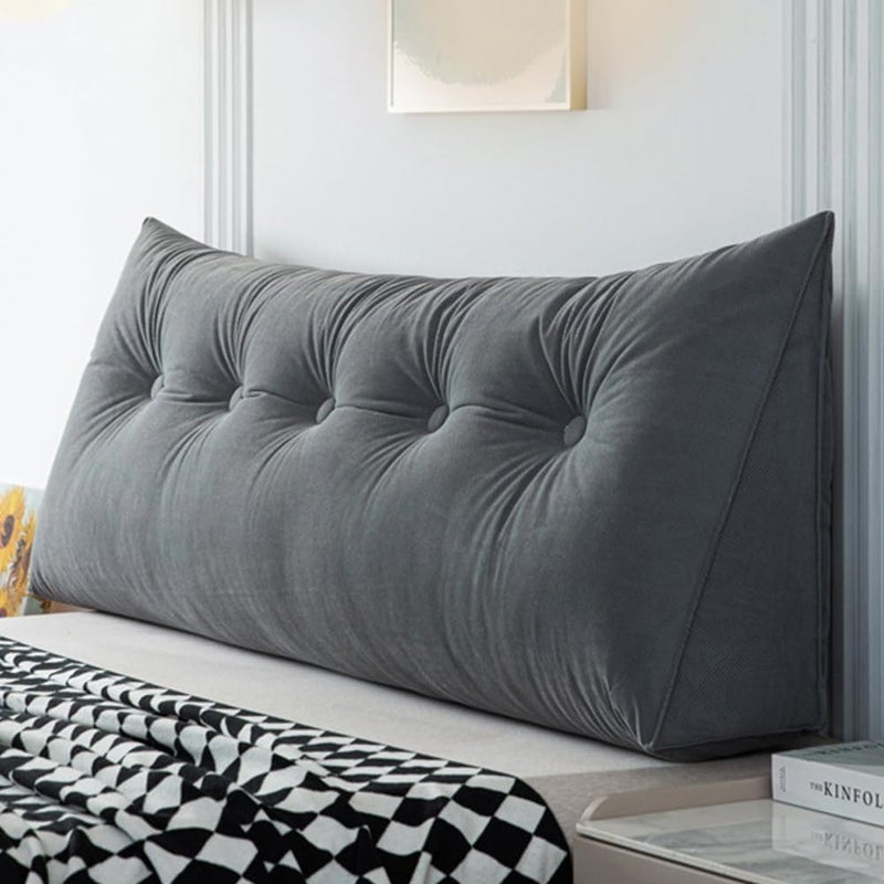 Triangular Headboard Pillow,Large Headboard Pillow Triangular Backrest Cushion Pillow Back Cushion Sleeping Backrest Support Cushion Reading Cushion Double Bedside,(F,120x20x50cm) - Image 3