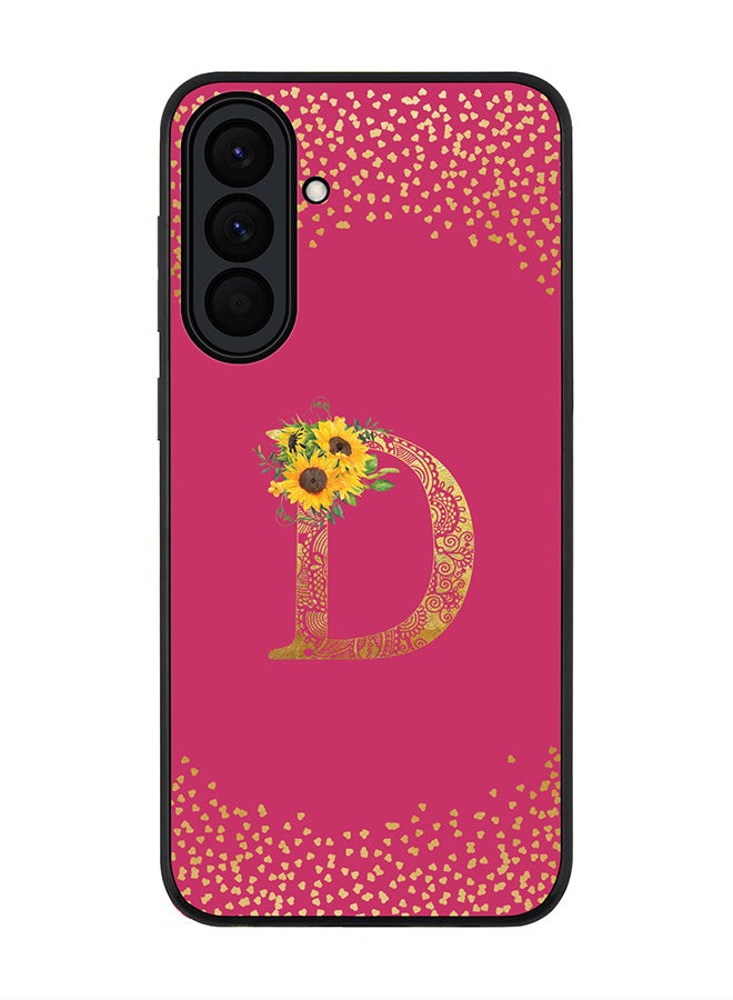 For Samsung Galaxy A37 Case,Slim fit Camera Protection, Shockproof Thin Phone cover  - Custom Floral Monogram - D ( Deep Pink )