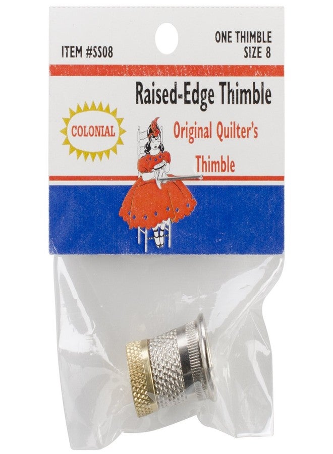 Colonial Needle Colonial Raised-Edge Thimble, Size 8 - Image 1