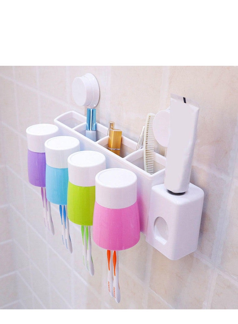 Nordic Style Plastic Toilet Suction Wall Toothbrush Holder Set Daily Necessities Storage Bathroom Wash Rack - Image 4