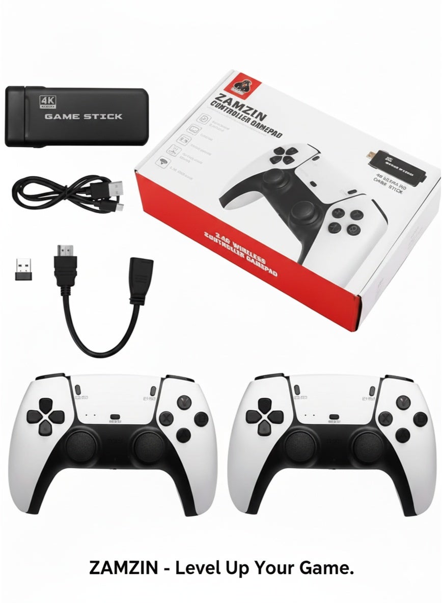 M8 Pro Retro 4K Game Console with 20,000+ Built-In Games – 2.4G Wireless Controllers, HDMI TV Output, Dual Player Game Stick Simulator, Plug & Play Classic Arcade System – Perfect Kids Gift