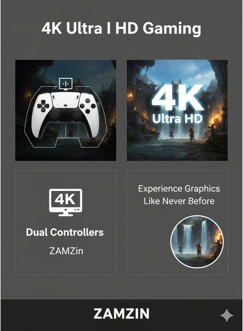 M8 Pro Retro 4K Game Console with 20,000+ Built-In Games – 2.4G Wireless Controllers, HDMI TV Output, Dual Player Game Stick Simulator, Plug & Play Classic Arcade System – Perfect Kids Gift - Image 5