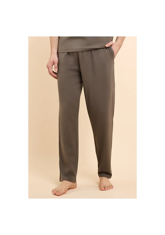 أر أند بي Solid Lounge Pants with Drawstring Waist