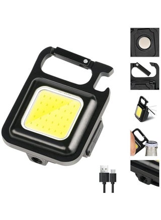 Cob small flashlights, 800lumens bright rechargeable keychain mini flashlight 3 light modes portable pocket light with folding bracket bottle opener and magnet base for fishing, walking and camping - pzsku/Z940E60C744A20455A0BDZ/45/_/1727343399/8d96ac12-0e8d-4964-9487-7421d359a45d