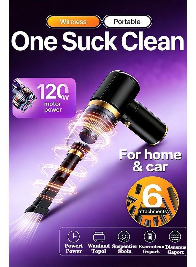 Rechargeable Handheld Car Vacuum with Powerful Cyclonic Suction - Image 1