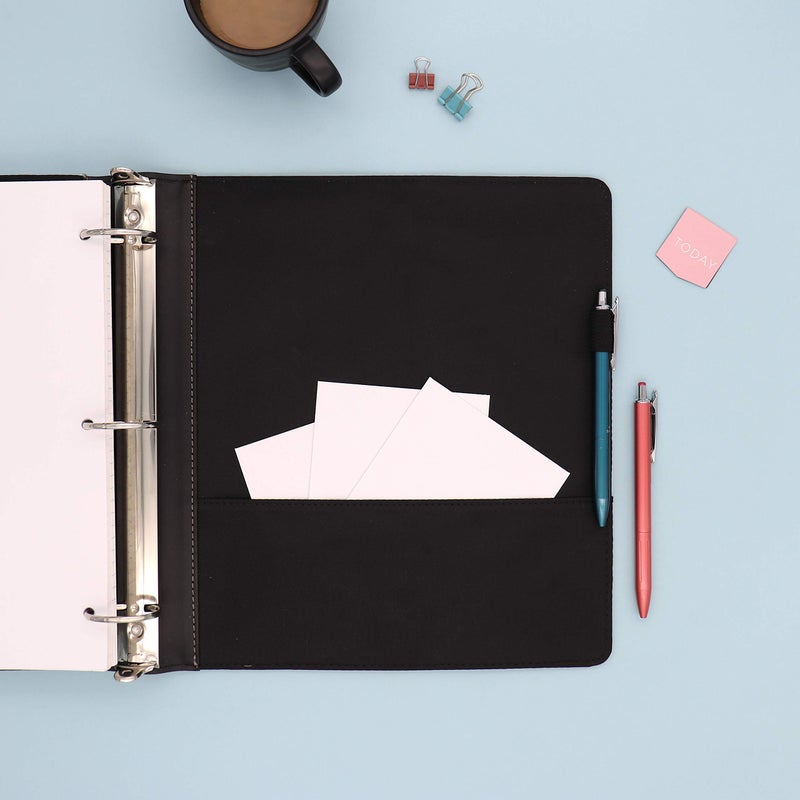 Blue Sky ProView Legacy Black 3 Ring Binder, Letter Size, 1.5", Textured Faux Leather Cover, Built in Pockets, Holds 265 Sheets (10040) - Image 5