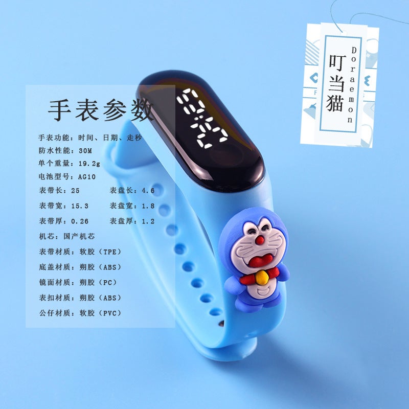 Selling Student Cute Cartoon Bracelet White Light Led Doll Electronic Watch Boys And Girls Swimming Waterproof Touch Watch - Image 4