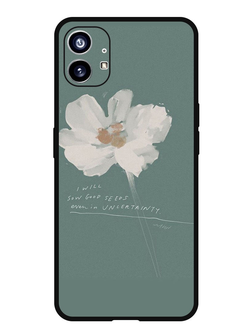 Theodor Protective Case Anti Scratch Shock Proof Bumper Cover For Nothing Phone 1 White Flower (2) - Image 1