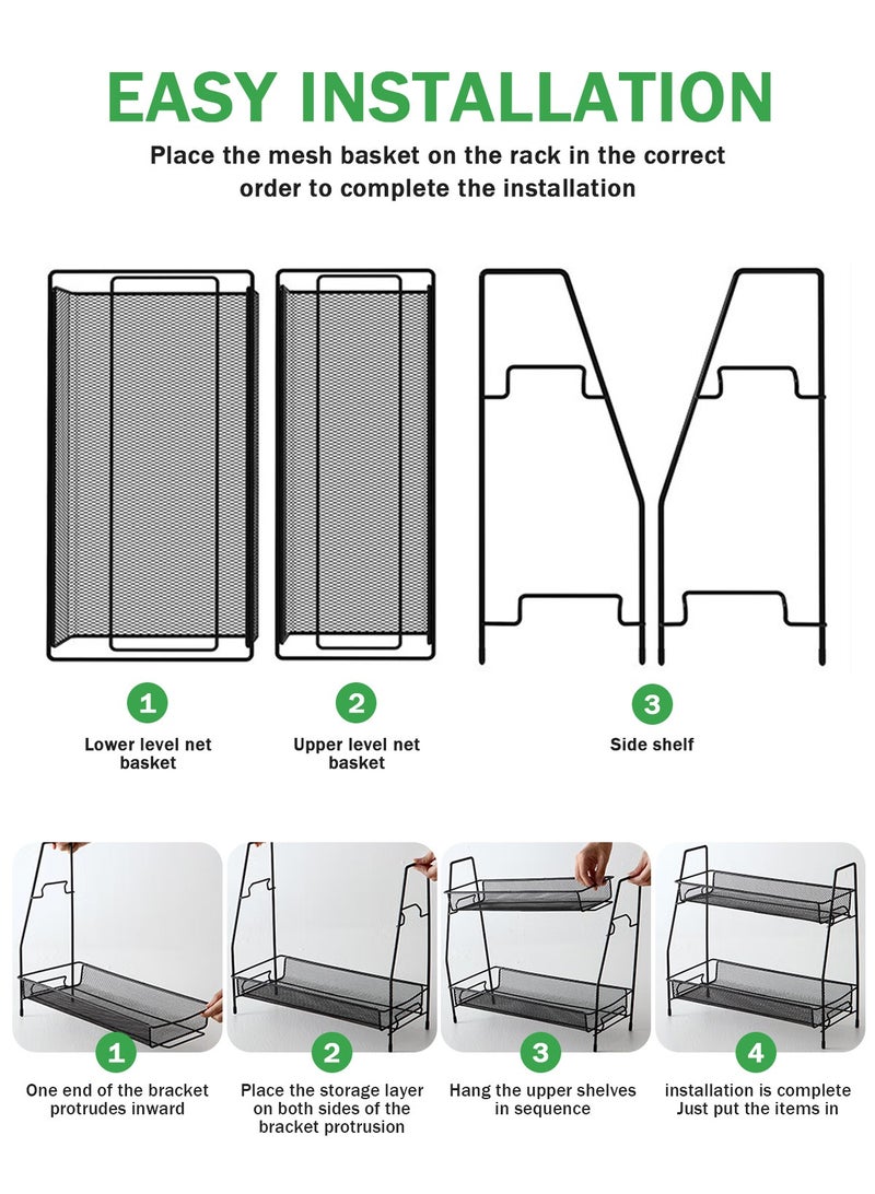 HomarKet Countertop Organizer for Bathroom Counter, the Organizer for Bedroom, Spice Rack Organizer for Kitchen Counter Shelf - Image 2