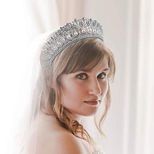 VIJIV Royal Crystal Tiara Wedding Crown Headband Princess Headpieces Bridal Hair Accessories Party Supplies Silver - Image 4