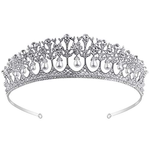 VIJIV Royal Crystal Tiara Wedding Crown Headband Princess Headpieces Bridal Hair Accessories Party Supplies Silver - Image 2