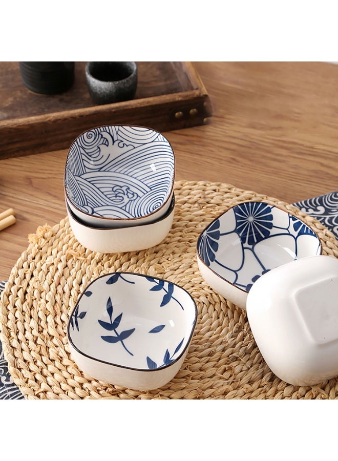 موثوقية التنبؤ طقم مكون من 6 قطع أوعية تغميس سيراميك ياباني عتيق من السيراميك الياباني، طبق صلصة، طبق مقبلات للحفلات، أوعية حلوى رقائق البطاطس، أواني طعام - Image 3