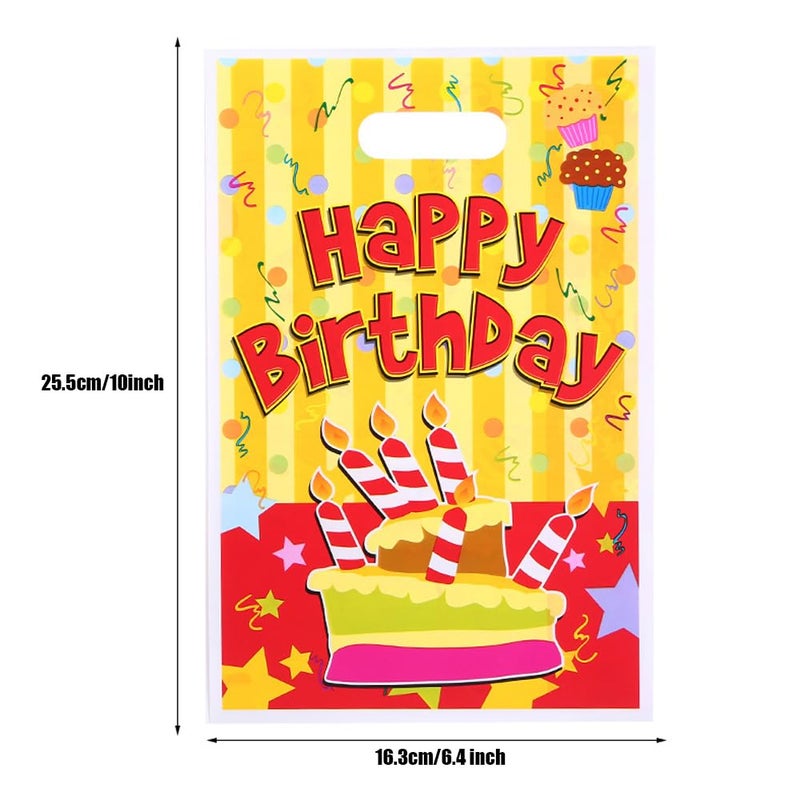 TRKETK 60 x Children's Birthday Party Bags, Birthday Gift Bag with Handle for Children, Gift Bags, Candy Birthday Bag, Plastic Bag, 6 Styles - Image 2