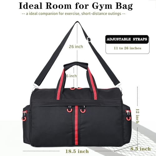 KUI WAN Gym Bag for Women and Men 35L Small Travel Bag for Sports Gyms and Weekend Getaway with Wet Clothes Compartments Mini Heavy Duty Duffel Bag - Image 3