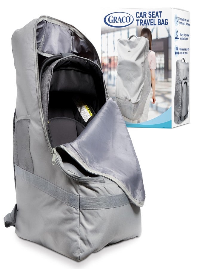 Graco Padded Car Seat Travel Bag & Infant Carrier Backpack, Durable Large Back Pack for Carseats & Booster Seats, Airport Gate Check Bag Luggage, Double Padded Strap, Water Resistant Material, Gray - Image 1