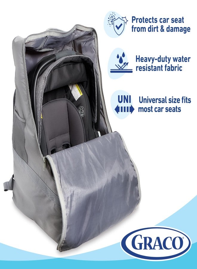 Graco Padded Car Seat Travel Bag & Infant Carrier Backpack, Durable Large Back Pack for Carseats & Booster Seats, Airport Gate Check Bag Luggage, Double Padded Strap, Water Resistant Material, Gray - Image 5