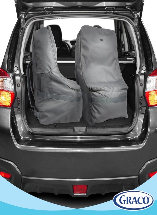 Graco Padded Car Seat Travel Bag & Infant Carrier Backpack, Durable Large Back Pack for Carseats & Booster Seats, Airport Gate Check Bag Luggage, Double Padded Strap, Water Resistant Material, Gray - Image 3