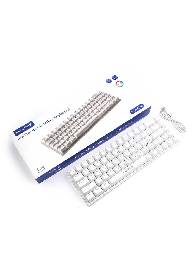 Haing Mechanical Gaming Keyboard Type-C Wired RGB 68 Key for Laptop PC Gamer - Image 1