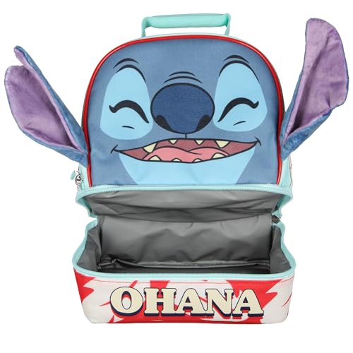 Bioworld Disney Lilo and Stitch Lunch Box peekABoo 3D Velvet Ears Ohana DualCompartment Insulated Lunch Bag 10 - Image 3