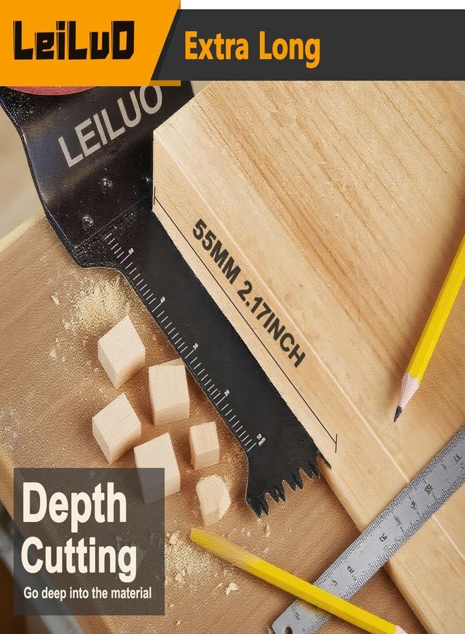 LEILUO 15Pcs Oscillating Saw Blades Japanese Teeth Fast Clean Wood Cutting Extra-Long Multi-Tool Replacement Blades Compatible with DeWalt Makita & More - Image 4