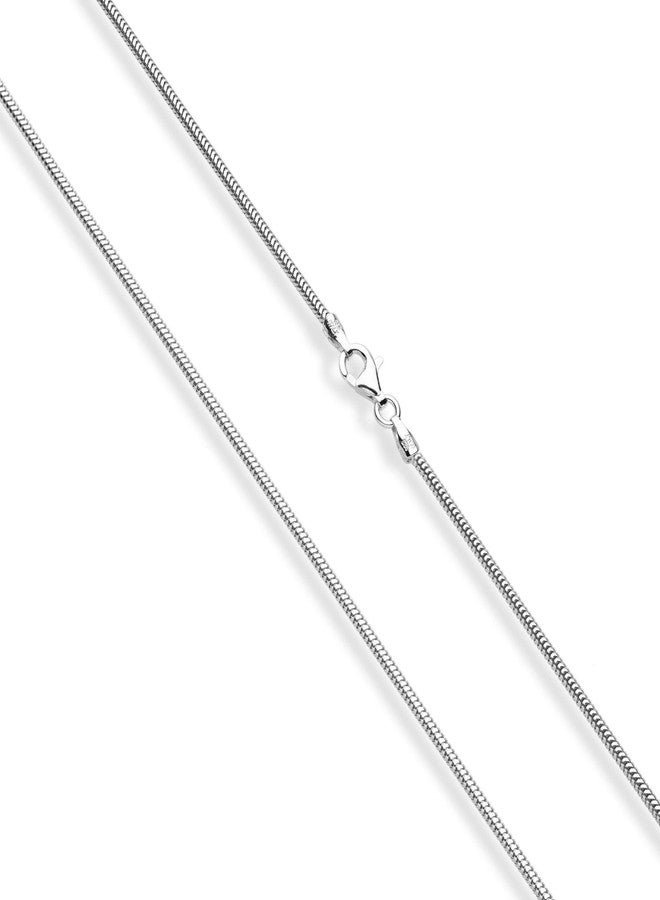 Miabella 925 Sterling Silver Italian 1.5mm, 2mm, 2.5mm Round Snake Chain Necklace for Women Made in Italy (18, 1.5mm) - Image 2