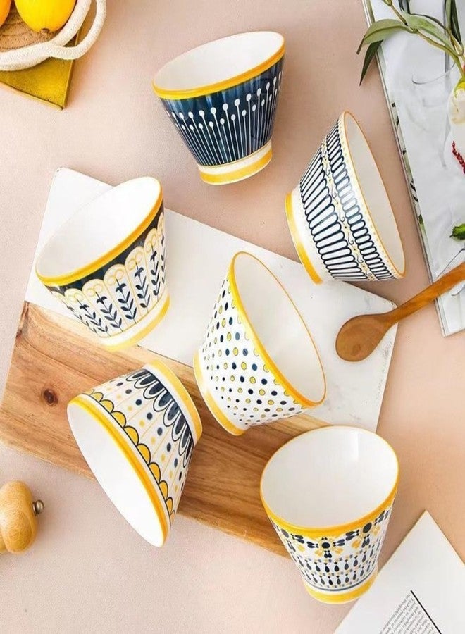 NYRWANA Japanese Ceramic Bowl Set of 6 | 350ml Bowls | Hand-Painted, Microwave, Oven & Dishwasher Safe | Snack, Soup & Noodle Bowls | Valentine Gift for Girlfriend (Multicolor) - Image 2