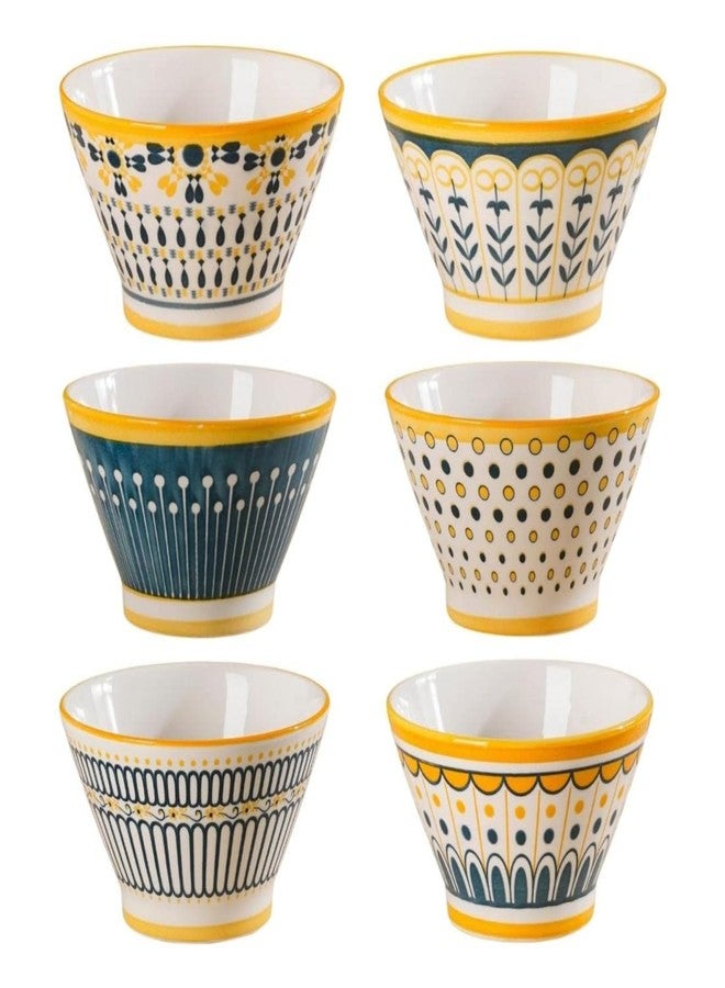 NYRWANA Japanese Ceramic Bowl Set of 6 | 350ml Bowls | Hand-Painted, Microwave, Oven & Dishwasher Safe | Snack, Soup & Noodle Bowls | Valentine Gift for Girlfriend (Multicolor) - Image 1