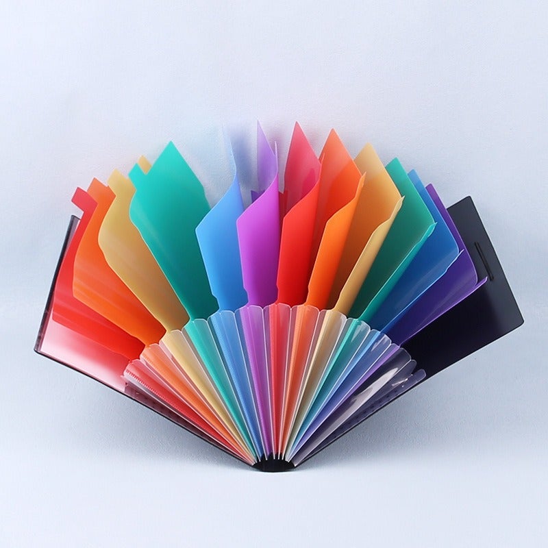 11638246826 12-Pocket Rainbow Classification Expanding File Folder for Office Document Storage with Rope Tie, 325x245mm - Image 4