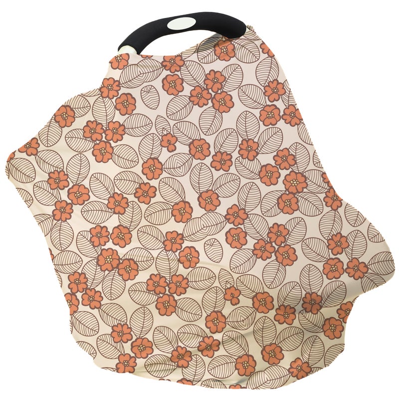 MeetJoy Breathable Car Seat Cover for Babies MultiPurpose Soft Rayon Nursing Cover for Breastfeeding High Stretchy Infant Carseat Canopy Stroller Cover Smooth Rayon Warm Floral - Image 2