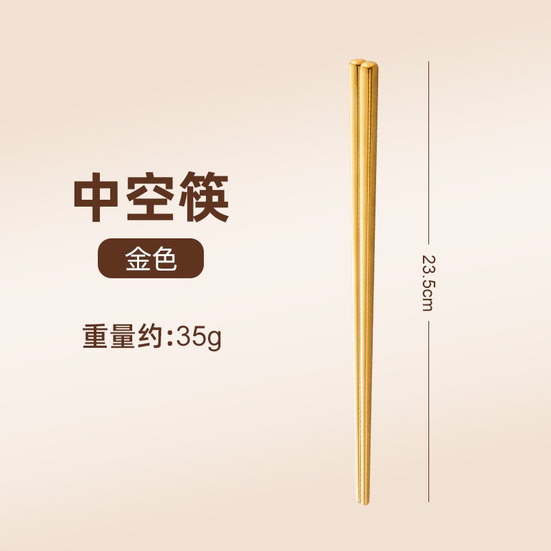 Korean 304 Stainless Steel Chopsticks Set Korean Tableware Solid Flat Chopsticks Plus Rectangular Spoon And Chopsticks - Image 1