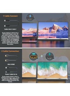 V2COM V2COM 15.6" Portable Monitor, Ultra-Slim Narrow Bezel Full HD 1080P IPS Display, USB-C & HDMI Connectivity, Matte Anti-Glare Screen, Built-In Protective Case, Lightweight External Monitor for Laptop  - Image 5