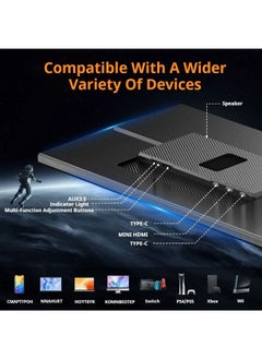 V2COM V2COM 15.6" Portable Monitor, Ultra-Slim Narrow Bezel Full HD 1080P IPS Display, USB-C & HDMI Connectivity, Matte Anti-Glare Screen, Built-In Protective Case, Lightweight External Monitor for Laptop  - Image 2