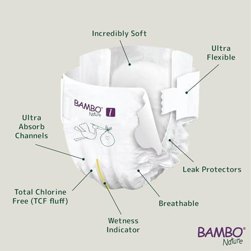 Bambo Nature Premium Baby Tape Diapers for New Born Baby XS Size (2-4 Kgs) - Super Absorbent, Breathable, Extra Soft, Dermatologically Tested, Hypoallergenic Nappies With A Wetness Indicator, 22 Count - Image 3