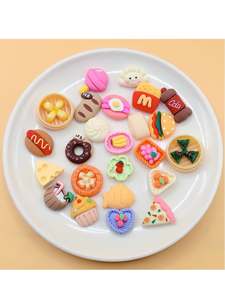 ميكسد 50 قطعة من ألعاب الطعام الصغيرة، ألعاب زجاجات المشروبات، ألعاب طعام وهمية لمطبخ بيت الدمية، ألعاب طعام صغيرة من الراتينج، ألعاب طهي طعام صغيرة، أجزاء زينة DIY - Image 2