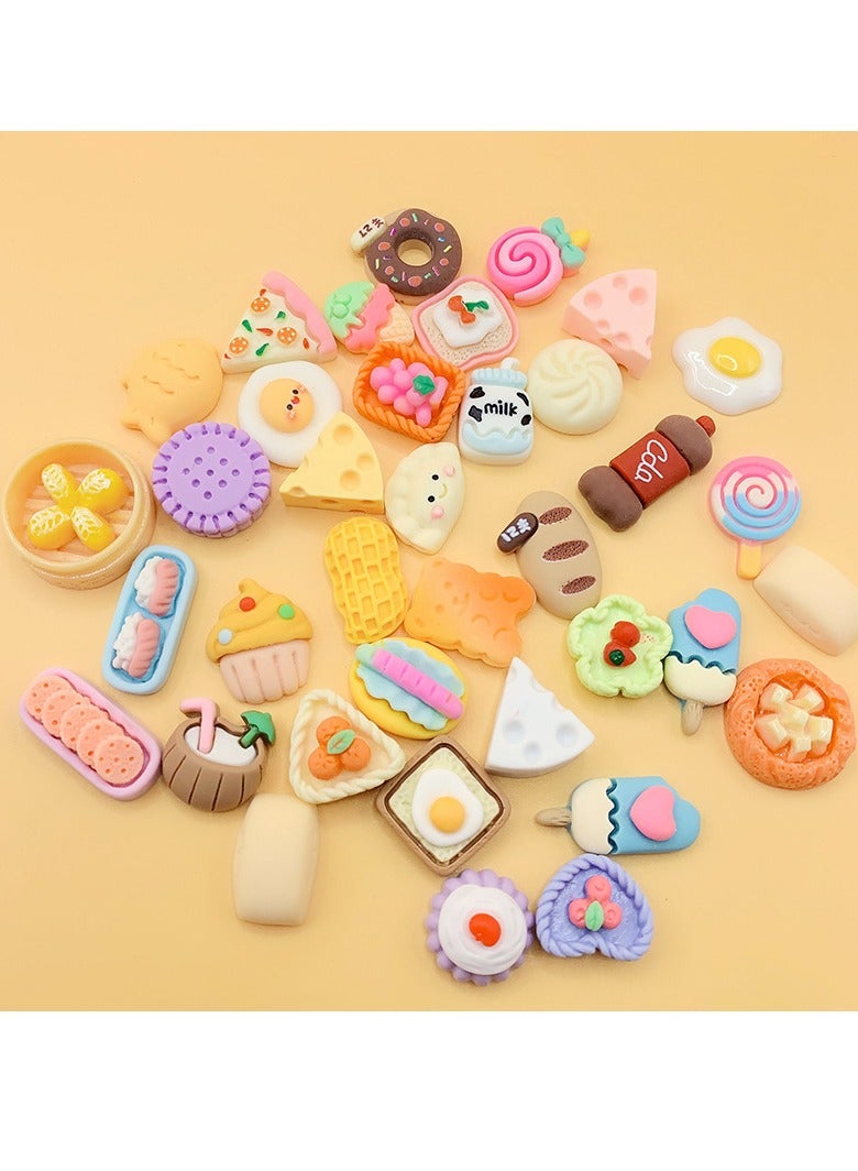 ميكسد 50 قطعة من ألعاب الطعام الصغيرة، ألعاب زجاجات المشروبات، ألعاب طعام وهمية لمطبخ بيت الدمية، ألعاب طعام صغيرة من الراتينج، ألعاب طهي طعام صغيرة، أجزاء زينة DIY - Image 5