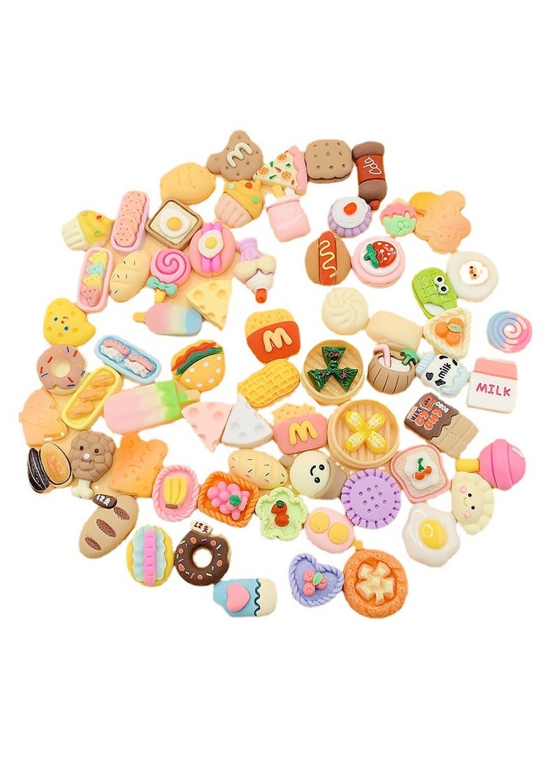 ميكسد 50 قطعة من ألعاب الطعام الصغيرة، ألعاب زجاجات المشروبات، ألعاب طعام وهمية لمطبخ بيت الدمية، ألعاب طعام صغيرة من الراتينج، ألعاب طهي طعام صغيرة، أجزاء زينة DIY - Image 4